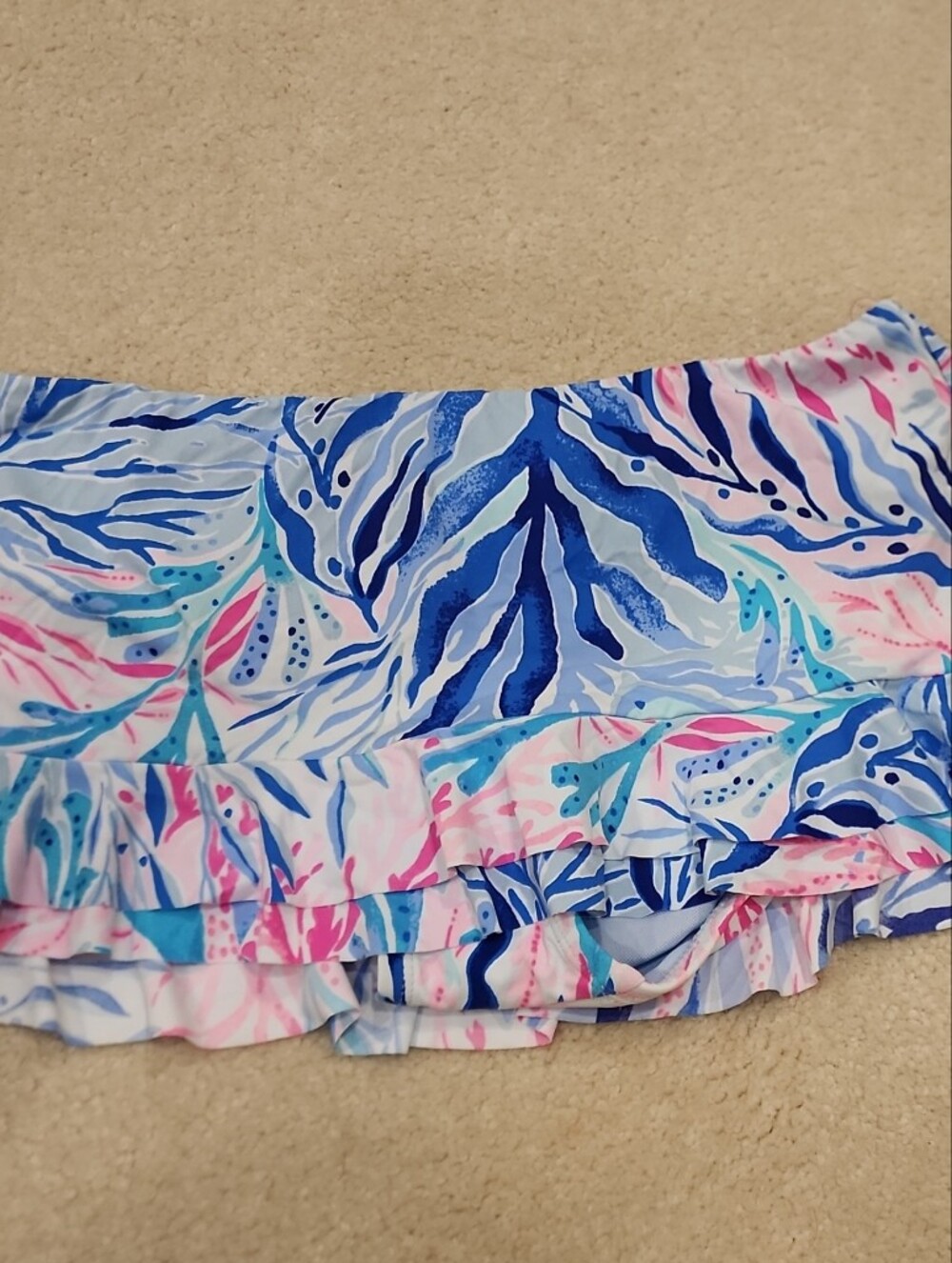 NWT Lilly Pulitzer Blue, Light Blue & Pink Tropical Swim Skirt